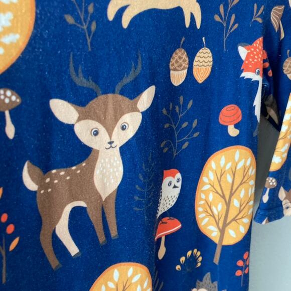 Sunshine Swing Woodland Animal Dress - Blue Orange - 10 - Picture 6 of 6